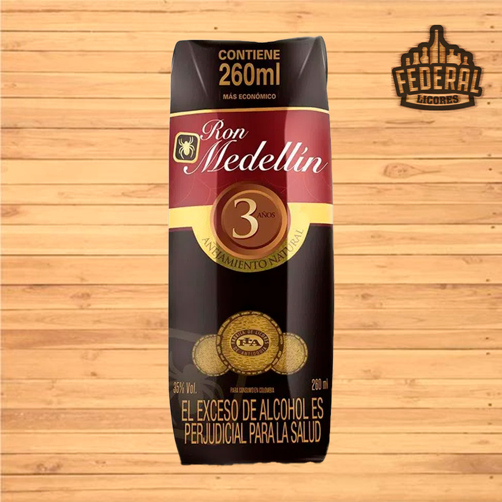 RON MEDELLIN 3 AÑOS 260 ML